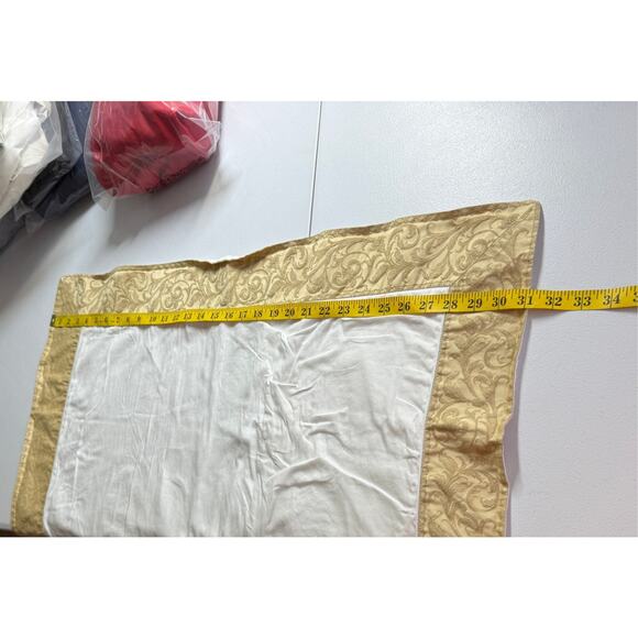 Frette Royal White Gold Filigree 25x25 Italy PillowCover PillowCase Bedding - Picture 6 of 8